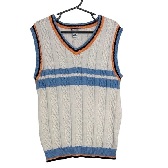 Kitestrings Other - Vintage Kitestrings by Hartstrings Light Blue and White Kids Sweater Vest Size 7